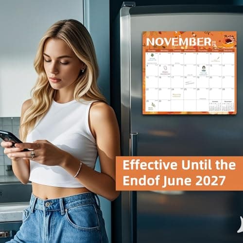 2026 Magnetic Fridge Calendar 18 Monthly Magnetic Calendar for Refrigerator 2025-2026 Wall Calendar Planner Runs from January 2026 Until June 2027 Easy Organizing Markers Tearable (Festive) 7