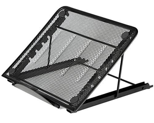 Youdepot Laptop Stand - Mesh Ventilated Adjustable Holder for Desk with MacBook Pro Stand Air/Dell/HP/Lenovo 10-16 inch Notebook - Ideal for Work Home Office - Black