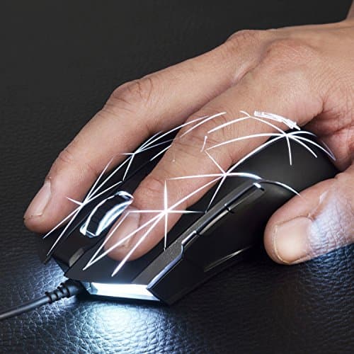 FIRSTBLOOD ONLY GAME. AJ52 Watcher RGB Gaming Mouse, Programmable 7 Buttons, Ergonomic LED Backlit USB Gamer Mice Computer Laptop PC, for Windows Mac OS Linux, Star Black 5