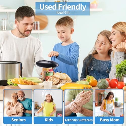 Can Opener Electric - Upgraded One-Touch Automatic, Smooth Edge, USB-C Rechargeable, Perfect for Seniors (Black) 7