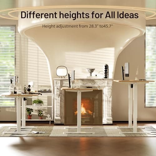 Monomi Electric Standing Desk, 55'' Height Adjustable Ergonomic Home Office Sit Stand Up Desk with Wheels, 3 Memory Preset Computer Table, Natural 7