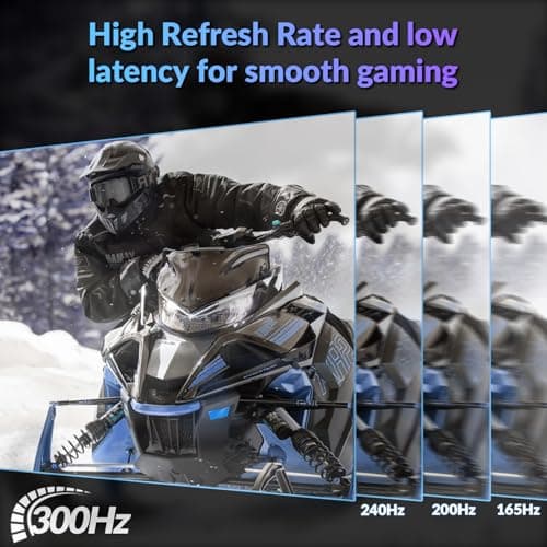 ZZA 27 inch White Gaming Monitor,240-300Hz Curved Monitor,Full HD 1080P Computer Monitor,Eye-Care Display with HDMI,DP,FreeSync,Wall Mountable for Office and Home 3