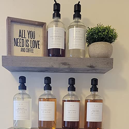 Suwimut 4 Pack Glass Soap Dispenser with Matte Black Stainless Steel Pump, 16 Oz Clear Boston Round Bottles Bathroom Kitchen Soap Dispenser for Essential Oil, Dish Soap, Hand Soap, Lotion Soap 7