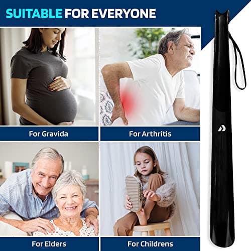 Nextnoid Shoe Horn Long Handle for Seniors - 16.5" Straight & Sturdy Long Shoe Horn for Men, Women & Kids (Pack of 2) 6