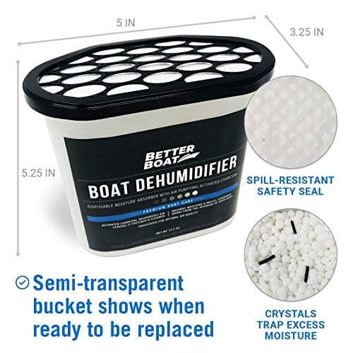 Moisture Absorber with Activated Charcoal Dehumidifier Bucket, Unscented Odor Absorber for Closet Basement Bathroom Boat RV, Disposable No Refill - Better Boat 6