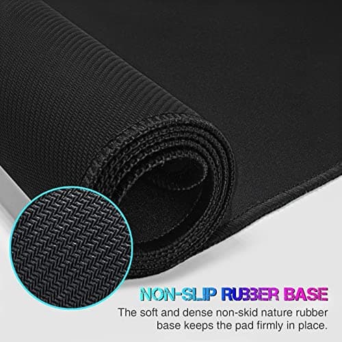 ETZ Large Gaming Mouse Pad,31.5 x 11.8 × 0.12 in with Stitched Edges,Extended Mousepad,Durable Non-Slip Natural Rubber Base,Washable Keyboard Pad,Desk Pad for Gamer,Office & Home,Black. 5
