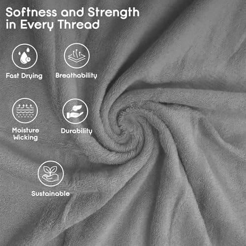 Ariv Premium Jumbo Bath Towels Pack of 2, Beach Towel, Extra-Large Bath Sheets, 100% Cotton, Super Soft, Highly Absorbent, Quick Dry, Durable, Great Value, Perfect for Home & Bathroom - Platinum 6