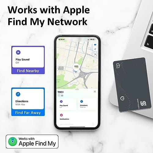 Wallet Finder RFID Blocking Card IP68 Item Tracker Works with Apple Find My APP & Network with Recharge Clip (iOS Only) 5