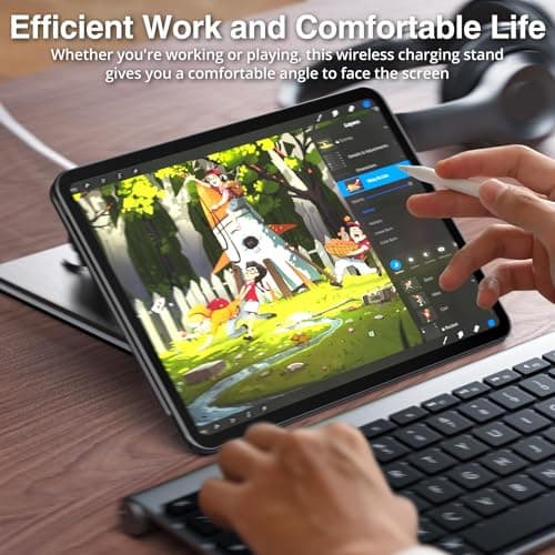 Magnetic Charging Stand for iPad Pro 11" / iPad Air 11" M2 M3, Foldable Aluminum Alloy Tablet Holder with Magnetic Charging Compatible with IPad Pro 11" 1st/2nd/3rd/4th Gen & i Pad Air 11" 4th/5th Gen 6