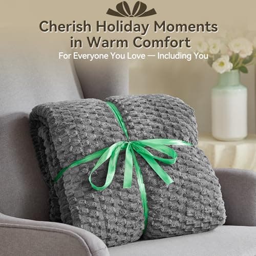 Weighted Blanket 15lbs for Adults, Queen Size Jacquard Sherpa Heavy Blanket for Calming and Relax, Dual Sided Ultra Soft Fuzzy Throw Blanket with Glass Beads, 60 x 80 inches, Dark Grey 9