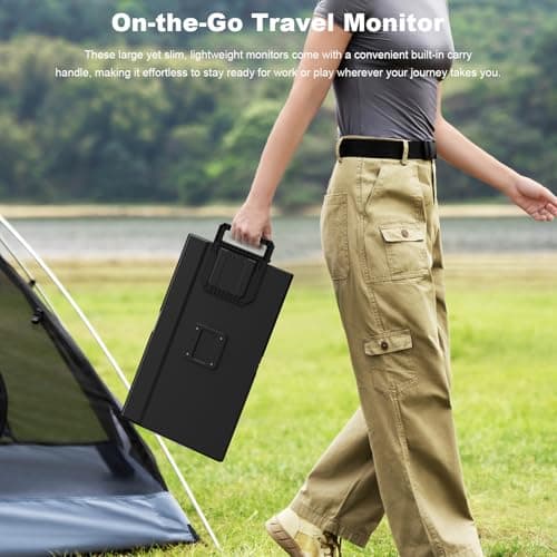 24" Large Portable Monitor, 1080P FHD 100Hz Laptop Screen Extender, 125% sRGB IPS Monitor Extender, USB C HDMI Office Gaming with Detachable Stand, Travel monitor for Window MAC Phone Xbox Switch 8