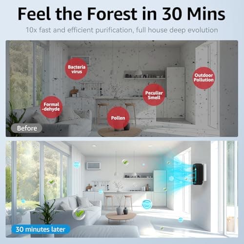 Air Ionizers for Home (3 Pack), 10 Times Efficiency Improvement, 99% Odor Eliminator for Pet Odors, Plug In Negative Ion Air Purifiers for Bedroom, Kitchen, Office - Dust, Smoke Smell (Black) 7