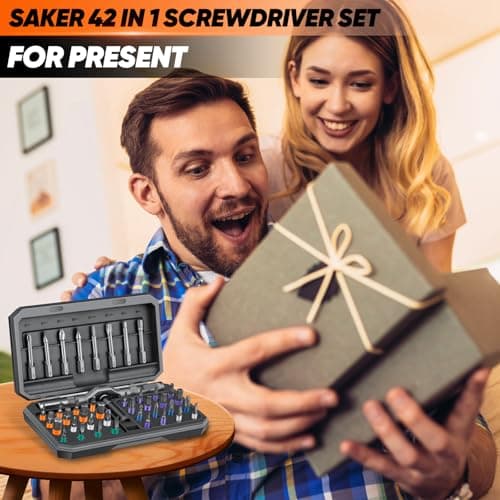 Saker 42 in 1 Magnetic Screwdriver Set, Multi Bit Free Combination Ratchet Screwdriver Set Portable Repair Tool Kit for Gifts Furniture, Computer, Bicycle and DIY Grey 6