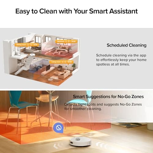 roborock Q7 M5+ Robot Vacuum and Mop, Upgraded from Q5 Max+, Up to 7-9 Weeks Self-Empty, 10000Pa Suction, Dual Anti-Tangle System for Pet Hair & Carpet, PreciSense LiDAR Navigation, App Control, White 8