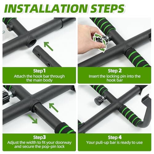 VBSD Upgrade Pull Up Bar for Doorway With Ergonomic Grip, Upto 440 Lbs Capacity No Screws Pullup Bar for Home Gym Indoor Exercise Strength Training, Authorized Under US Patent 6