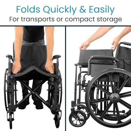 Vive Bariatric Wheelchair for Adults (Supports 400 lbs) - Foldable, Heavy Duty, Manual & Transport Wheel Chair - Portable Senior Drive Travel Scooter for Transfers - Wide 20" Seat 4