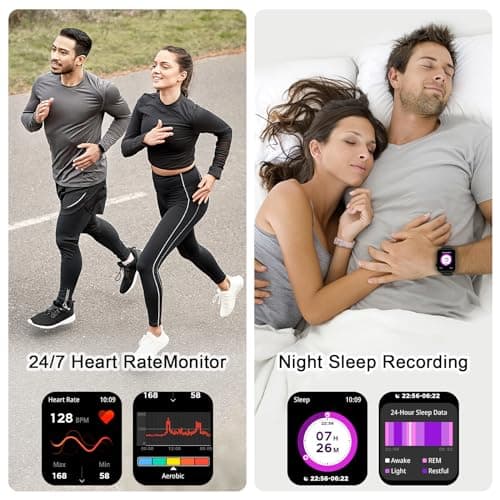 IOWODO Military Smart Watch for Men (Answer/Make Calls), 2.01'' Smart Watch for Android and iPhone, Fitness Tracker with Flashlight/Compass/100 Days Battery/Heart Rate/Sleep/100+ Sport Modes 6