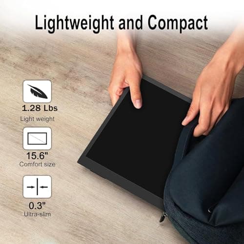 Topmonitor 2.5K Portable Monitor 15.6inch UHD 2560 * 1680 for Laptop, 100% sRGB 500nits HDR IPS External Display w/Smart Cover & VESA Mount, USB-C HDMI Travel Second Screen for PC Mac Phone Xbox PS5 9