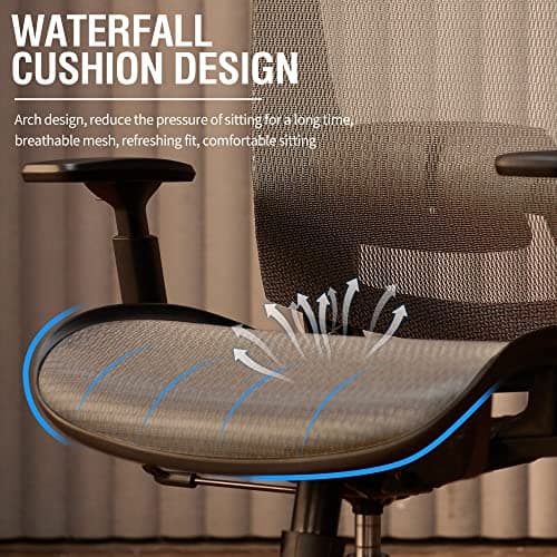 ELABEST T96 Mesh Office Chair,Ergonomic Computer Desk Chair,Sturdy Task Chair- Adjustable Lumbar Support & Armrests,Tilt Function,Comfort Wide Seat,Swivel Home Office Chair 9