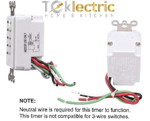 Auto Shut Off Timer for Bathroom Fan: 30-15-10-5 Minute Preset Countdown (White) by Teklectric 2