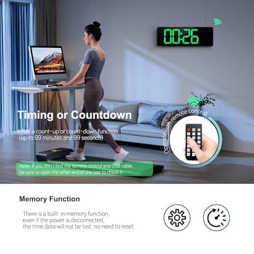 Digital Wall Clock Large Display 16", Digital Clock with 11 RGB Colors Changing Remote Control, LED Clocks with Night Lights for Living Room Bedroom Office Classroom Decor, Auto DST (Multicolor) 5