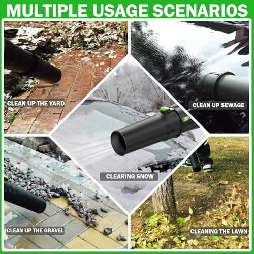 Sihuird Leaf Blower Cordless,2 x 21V 6.0Ah Battery and Charger, with 680CFM 190MPH Electric Cordless Leaf Blower, 5-Variable Speed & Turbo Mode, Blowers for Lawn Care, Patio Cleaning and Dust(Red A) 6