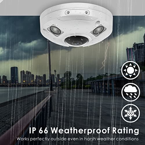 Vonnision 4K POE IP Fisheye Camera, 1.7mm Lens, 49ft Infrared, WDR, Metal housing, IP66 Water-Proof Indoor&Outdoor Panoramic Security Camera(Compatible with Hikvision/Dahua NVRs) 7