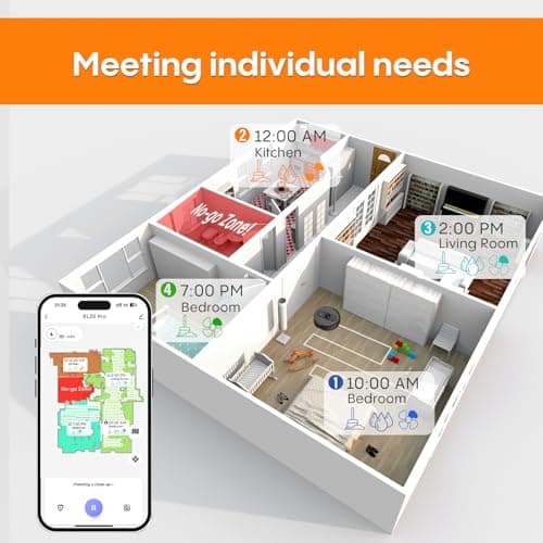 Robot Vacuum and Mop with Self-Emptying, Robotic Vacuum with 90-Day Hands-Free, Mapping, 5000Pa, LiDAR Navigation, Cleaning, Wi-Fi/App/Alexa Control, No-Go Zones,Ideal for Pet, Hard Floors, Carpet 6