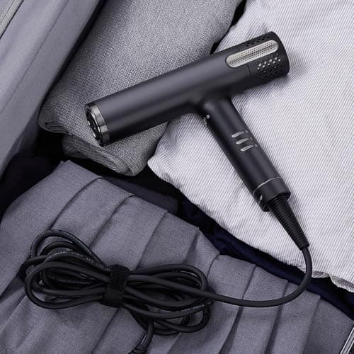 Lanvier Hair Dryer with Diffuser, Professional Ionic Blow Dryer for Women, Compact Lightweight Design Fast Drying, Intelligent 4 Heats, 3 Airflow Control, LCD Display, Cool Shot for Curly & All Hairs 9
