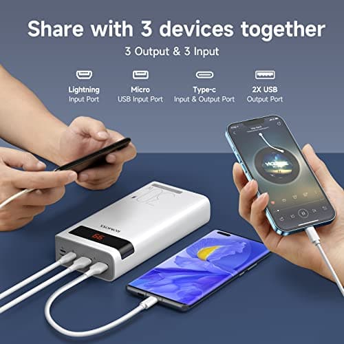 ROMOSS 30000mAh Power Bank, Portable Charger Sense8ps pro, 2-Way Fast Charging PD30W Type C, External Battery Pack Compatible with iPhone, Ipad, Galaxy, Android and More 8