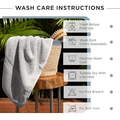 Villa Celestia 600 GSM 100% Cotton Bath Towel, Highly Absorbent, Plush, Soft, Quick Dry, Silver Towel, 1 Luxury Body Towel, Combed Cotton Bathtowel for Hotels, Salon, Spa, Bathroom, Shower, Pack of 1 6