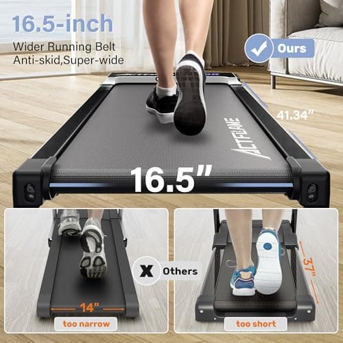 ACTFLAME Walking Pad with Incline, Portable Treadmill for Home, 4 in 1 Walking Pad Incline with Remote Control 265LB Capacity, 2.5HP Compact Treadmill with LED Display for Walking and Running 7