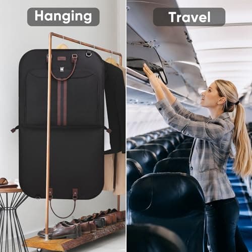 BALEINE Travel Garment Bag, Travel Suit Bag for Men, 42'' Waterproof Carry on Garment Bag for Hanging Clothes, Garment Duffel Bag for Travel Business (Black) 6