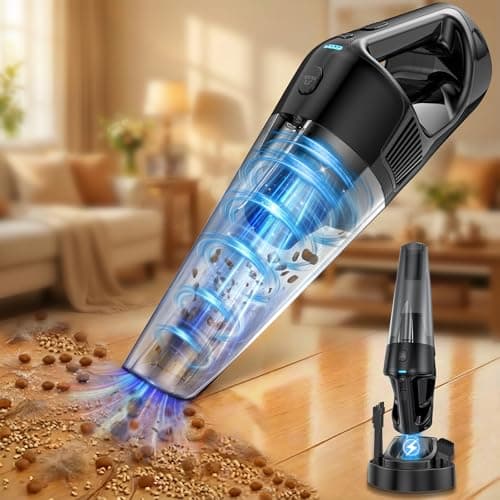 Handheld Vacuum Cordless Rechargeable with Charging Dock - 16000Pa Ultra-Strong Suction, Portable & Lightweight, Fast Charging, LED Light, 1000ML Super-Large Dust Cup, Long Battery Life for Home