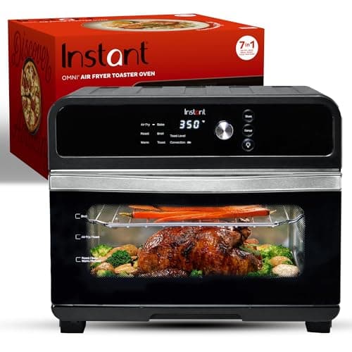 Instant Pot Omni 19QT/18L Toaster Oven Air Fryer, 7-in-1 Functions, Fits 12" Pizza, Crisps, Broils, Bakes, Roasts, Toasts, Warms, Convection, 100+ In-App Recipes, from the Makers of Instant Pot, Black