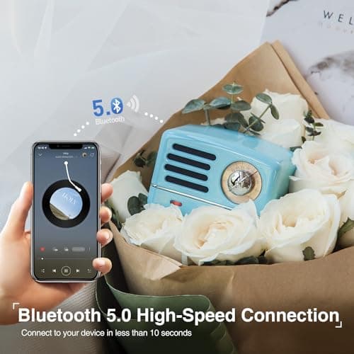 Muzen Portable Bluetooth Speaker, OTR Metal Retro Small Wireless Speaker, FM Radio with Antenna AUX, 10h+ Long Playtime, High Fidelity Stereo Audio with Suitcase, Room Office Decor, Festival Gift 5