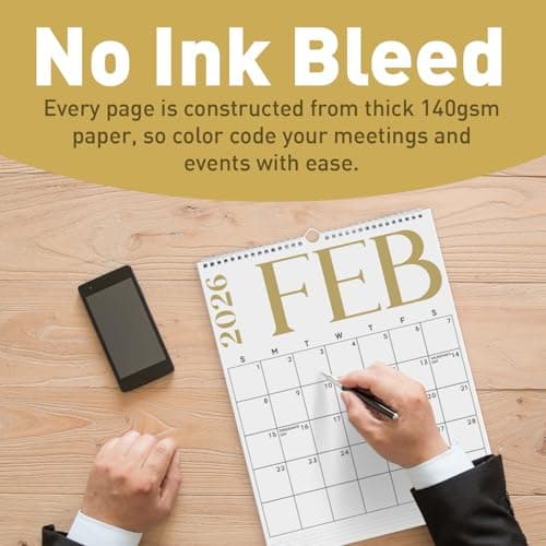 S&O Modern Vertical Wall Calendar from January 2025-June 2026 - Tear-Off Monthly Calendar - 18 Month Academic Wall Planner - Hanging Organizer to Track Anniversaries & Appointments - 13.5"x10.5”in 8