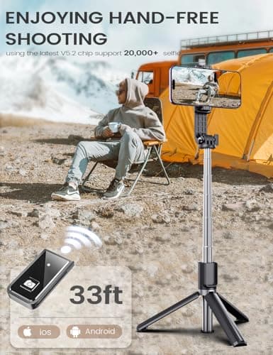 ANXRE Selfie Stick Tripod with Remote, Extendable 360° Rotatable Selfie Stick, 41.7" Phone Tripod Stand for Cell Phone Filming Compatible with iPhone Samsung Android Smartphone Gopro 5