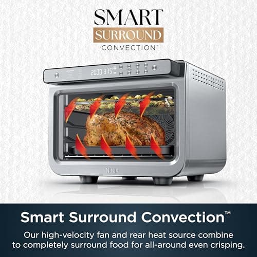 Ninja Air Fryer & Toaster Oven | Prestige Smart XL Countertop Oven | Bakes up to 20 Cookies, Fits up to a 12lb Turkey | Pizza, Toast, Bake, Air Fry & Reheat | 1800 Watts | Stainless Steel | DT501​ (Renewed) 5