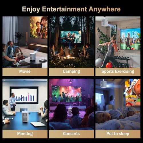 [Electric Focus]Projector with WiFi and Bluetooth, Native 1080P 15,000 Lumens 4K Supported, Agreago Outdoor Movie Projector for Home Theater UP to 300", for iOS/Android/Laptop/TV Stick/HDMI/USB 6