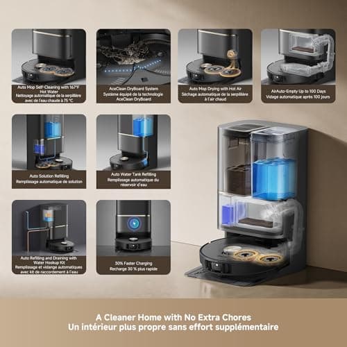 DREAME L50 Ultra Robot Vacuum and Mop Black with Auto-Empty and Mop Self-Cleaning, Precise Obstacle Avoidance, 19,500Pa Suction, HyperStream Detangling DuoBrush 7