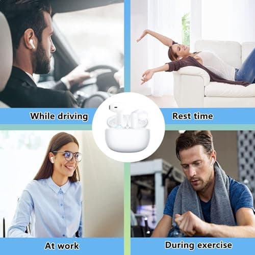 Wireless Earbuds, Bluetooth Earbuds Stereo Bass 48H Playback with Charging Box IPX7 Waterproof, in-ear Headphones with Built in Microphone Premium Sound Quality, Suitable for sports, work, travel 6