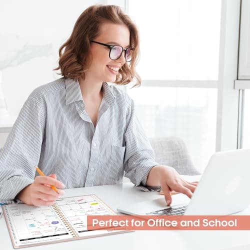 2025 Planner - Weekly and Monthly Planner Spiral Bound, January 2025 - December 2025, Hardcover 2025 Calendar Planner Book with Tabs, Inner Pocket, Perfect for Office Home School Supplies - A5 (6.3" x 8.5"), Pink 6