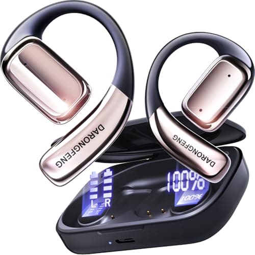 DARONGFENG Open Ear Wireless Bluetooth Headphones, Pain-Free Air Conduction Ear Buds with LED Digital Display Charging Case, Sweat Resistant for Running, Safe Driving, and Extended Daily Use 8