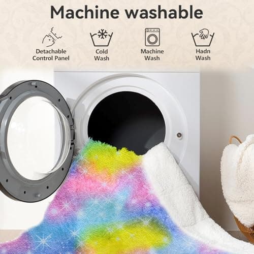 Electric Heated Blanket Throw, 50"X60" Soft Flannel Heated Throw with 6 Heating Levels for Kids, Girls, Boy and Women, Machine Washable, ETL&FCC Certified, Home Office Use(XL) 7