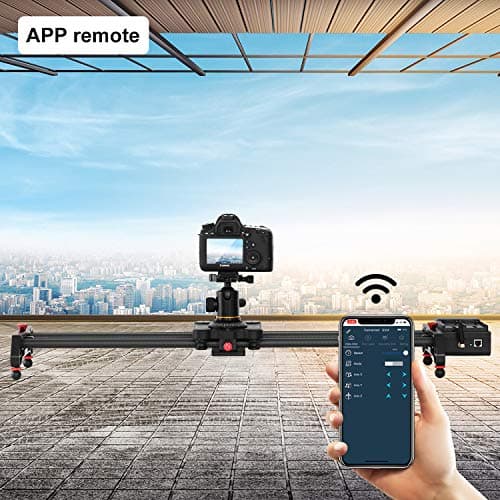GVM Video Slider,Wireless Carbon Fiber Motor Camera Slider with Bluetooth Remote & Mobile App Control,31”/80cm Electronic Camera Slider Auto Loop Track System Shooting Equipped 6