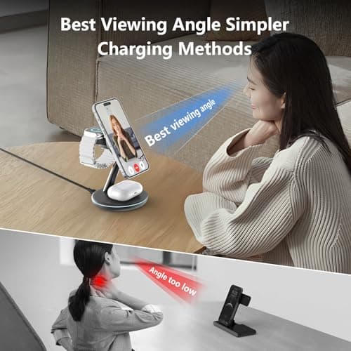 2026 3 in 1 Charging Station for Apple iPhone AirPods Watch with Mag-Safe Charger Wireless Charger Stand for iPhone 17 16 15 14 13 12 Series AirPods iWatch Series - Gifts for Wife & Husband 6