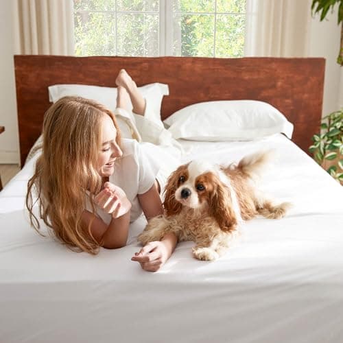 Bedsure 100% Cotton Fitted Sheet Queen Size - Cotton Percale Bed Sheet, Crisp Soft & Breathable, Prewashed Process Design, Single-Side Storage Pocket (White, 60x80+16 Inches, 1 Piece) 7