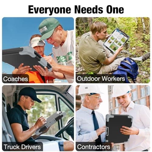 Sooez Toughest Clipboard with Storage, Internal Pen Pouch Included, Letter/ A4 Size, Shockproof Heavy Duty Plastic Clip Boards 8.5x11”, High Capacity Clipboards Box Case for Contractor Trucker Driver 7