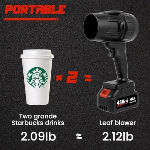 Buvnatep Cordless Turbo Leaf Blower – 2×48V Batteries & Fast Charger, 180,000 RPM Handheld Air Blower for Lawn, Patio, Car, and Dust Removal 7